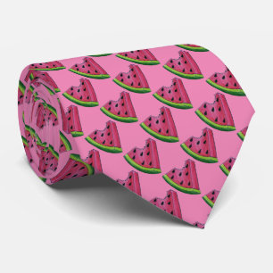 Pink Watermelon Melon Wedge Frucht Print Feinschme Krawatte