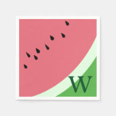 Pink Watermelon Monogram Summer Party Napkins Serviette (Vorderseite)
