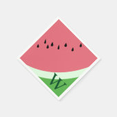 Pink Watermelon Monogram Summer Party Napkins Serviette (Ecke)