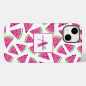 Pink Watermelon Muster Erstname Case-Mate iPhone Hülle (Rückseite (Horizontal))