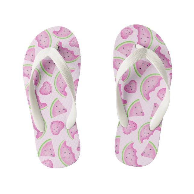 Pink Watermelon Muster Kids Summer Flip Flops Kinderbadesandalen (Fußbett)
