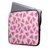Pink Watermelon-Muster Laptopschutzhülle (Vorderseite Links)