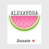 Pink Watermelon Name Aufkleber (Blatt)