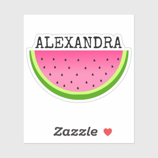 Pink Watermelon Name Aufkleber (Blatt)