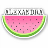 Pink Watermelon Name Aufkleber (Vorderseite)