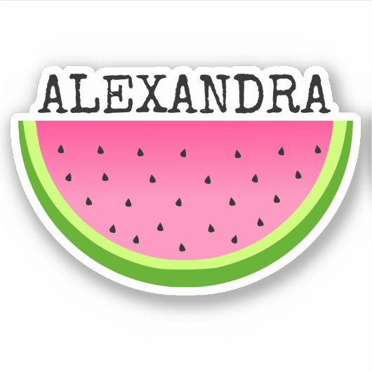 Pink Watermelon Name Aufkleber (Vorderseite)