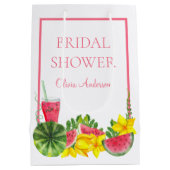 Pink Watermelon Name Brautparty Mittlere Geschenkt Mittlere Geschenktüte (Rückseite)