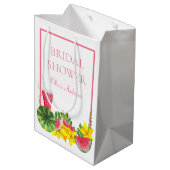 Pink Watermelon Name Brautparty Mittlere Geschenkt Mittlere Geschenktüte (Rückseite Schrägansicht)
