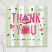 Pink Watermelon, Niedlicher Sommer Geburtstag Dank Geschenkanhänger (Rückseite)