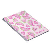 Pink Watermelon Notebook - Individuelle Name Summe Notizblock (Rechte Seite)