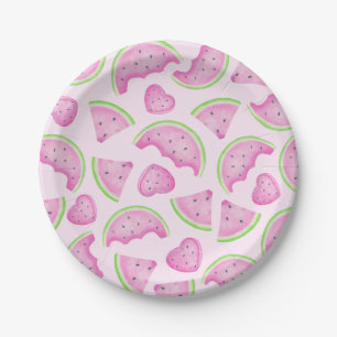 Pink Watermelon Papier Teller - Sommerfrüchte
