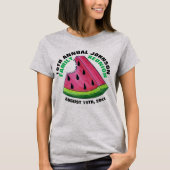 Pink Watermelon Slice Custom Family Wiedersehen Pi T-Shirt (Vorderseite)