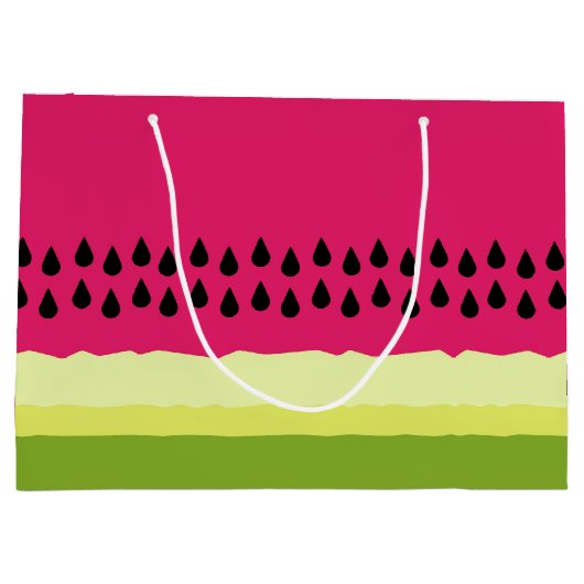 Pink Watermelon Slice Geschenkbeutel Große Geschenktüte (Rückseite)