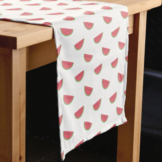 Pink Watermelon Slice Pattern Sommer Party Weiß Mittelgroßer Tischläufer