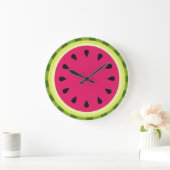 Pink Watermelon Slice Wall Clock Große Wanduhr (Zuhause)