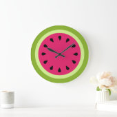 Pink Watermelon Slice Wall Clock Große Wanduhr (Zuhause)