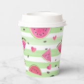 Pink Watermelon Sommerfrüchte Party Pappbecher (Rückseite)