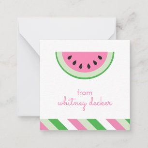 Pink Watermelon Streifen Geschenkkarren Mitteilungskarte