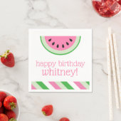 Pink Watermelon Streifen Personalisiertes Party Na Serviette (Beispiel)