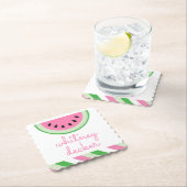 Pink Watermelon Stripe Personalisiert Paper Unters Untersetzer (Vor Ort)