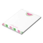 Pink Watermelon Stripes Personalisiert Notepad Notizblock (Rotiert)