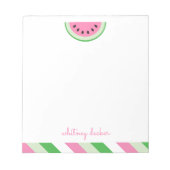 Pink Watermelon Stripes Personalisiert Notepad Notizblock (Vorderseite)