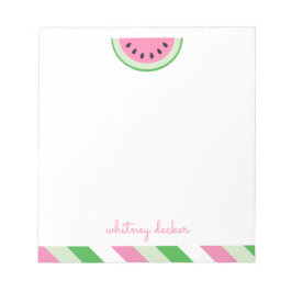 Pink Watermelon Stripes Personalisiert Notepad Notizblock