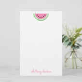 Pink Watermelon Stripes Personalisiertes Geschirr (Stehend Vorderseite)