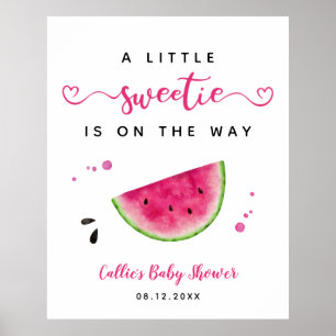 Pink Watermelon Summer Baby Dusche Begrüßungszeich Poster