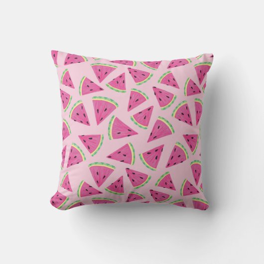 Pink Watermelon Summer Fruit Pattern Kissen (Vorderseite)