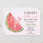 Pink Watermelon Themed Kinderdusche Einladung (Vorderseite)