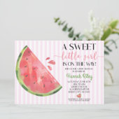 Pink Watermelon Themed Kinderdusche Einladung (Stehend Vorderseite)