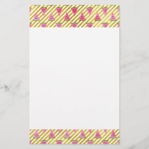 Pink Watermelon und Gelber Streifen Sommermuster