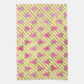 Pink Watermelon und Gelber Streifen Sommermuster Geschirrtuch (Vertikal)