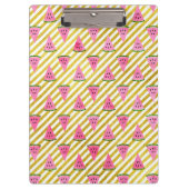 Pink Watermelon und Gelber Streifen Sommermuster Klemmbrett (Vorderseite)