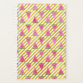 Pink Watermelon und Gelber Streifen Sommermuster Planer (Vorderseite)