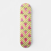 Pink Watermelon und Gelber Streifen Sommermuster Skateboard (Vorne)