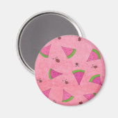 Pink Watermelon und Lady Bugs Magnet (Vorderseite/Rückseite)