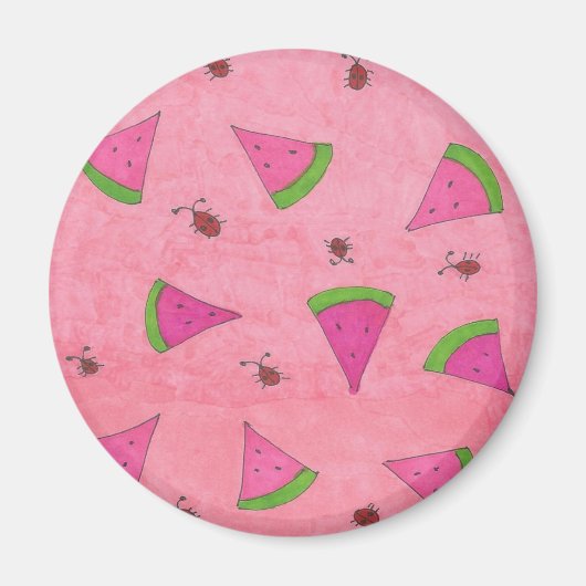 Pink Watermelon und Lady Bugs Magnet (Vorne)