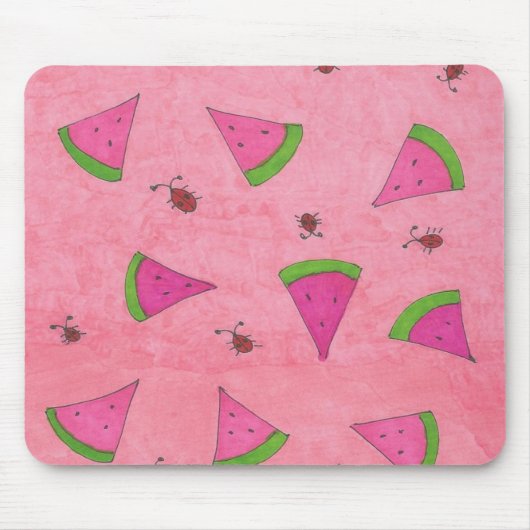 Pink Watermelon und Lady Bugs Mousepad (Vorne)