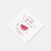 Pink Watermelon Wasserfarbe Frucht Babydusche Serviette (Ecke)