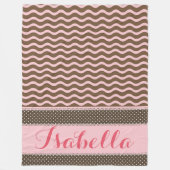 Pink Wave and Polka Dots Fleecedecke (Vorderseite)