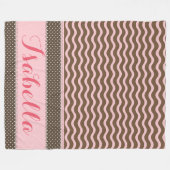 Pink Wave and Polka Dots Fleecedecke (Vorderseite (Horizontal))