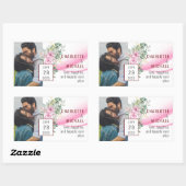 Pink Wave & Floral Wedding Sticker (Blatt)