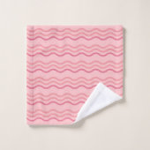 Pink Wave Pattern Towel Badhandtuch Set (Waschlappen)