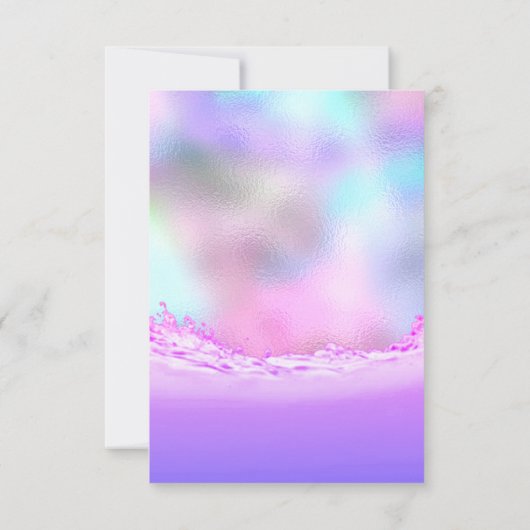 Pink Waves Bridal Sweet 16. Pink Ocean Pastel Einladung (Rückseite)