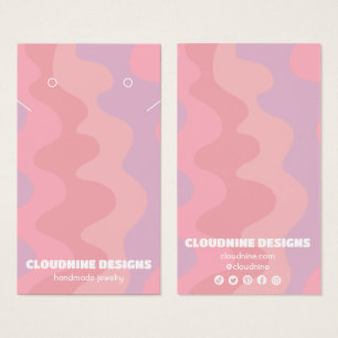 Pink Waves Earring Necklace Juwelier Display Card