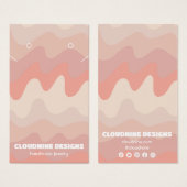 Pink Waves Earring Necklace Juwelier Display Card (Vorne & Hinten)