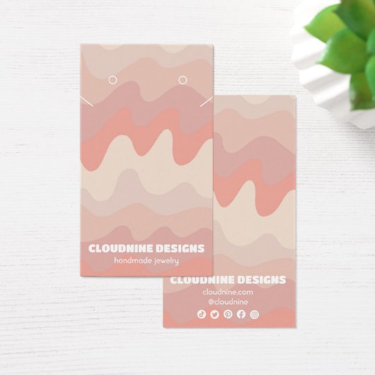 Pink Waves Earring Necklace Juwelier Display Card (Schreibtisch)