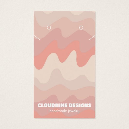 Pink Waves Earring Necklace Juwelier Display Card (Vorderseite)